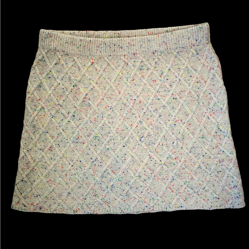 Bobbles & Lace Funfetti Beige Mini Skirt Size M